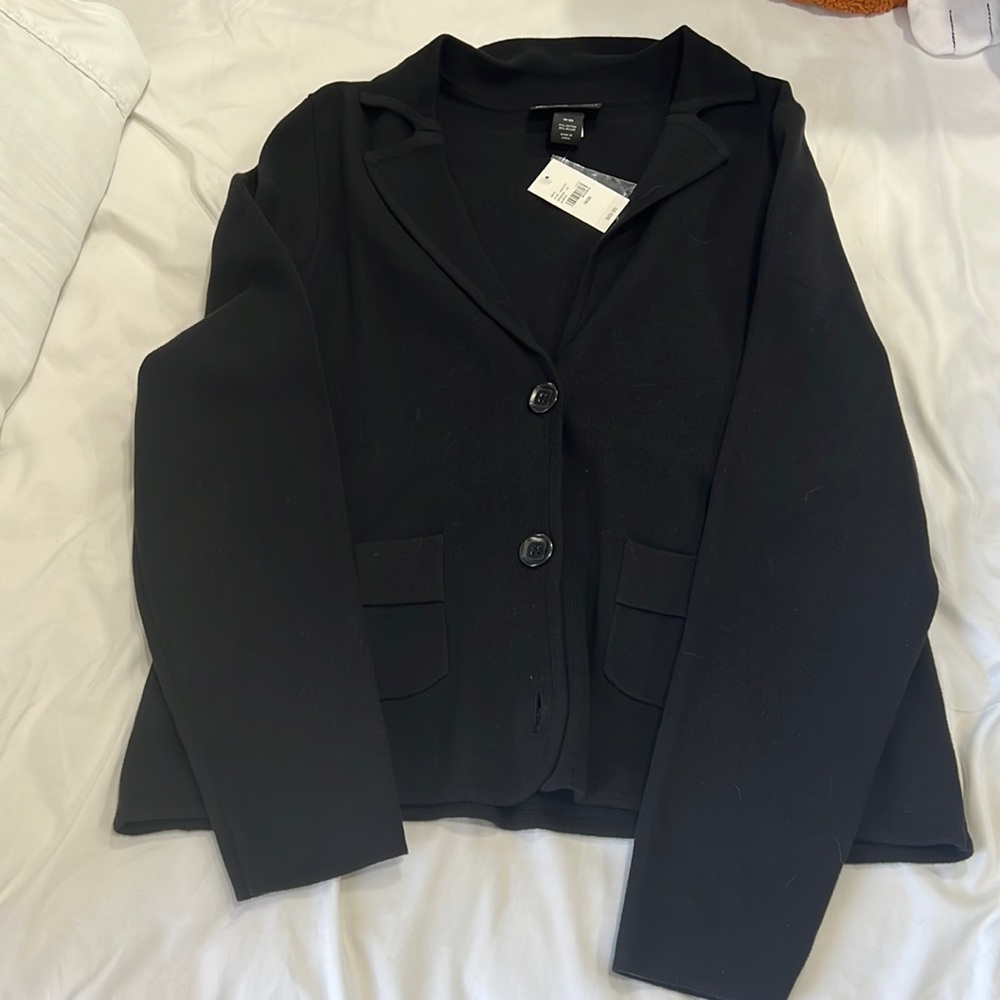 Lane Bryant Black sweater with buttons and pockets